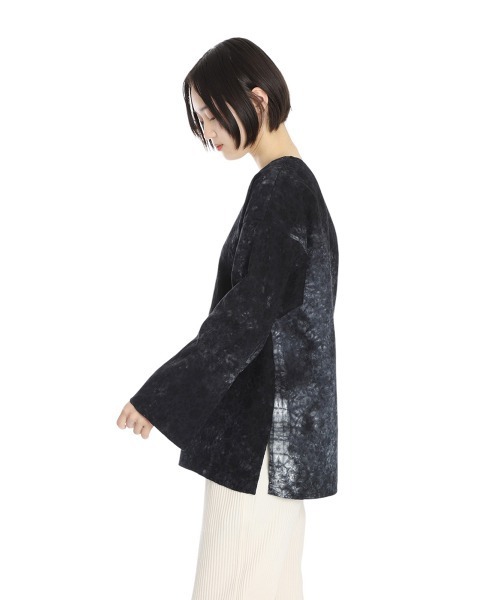 BALLAST ARK（バラストアーク）の「BALLAST ARK / バラストアーク：UNEVEN DYEING FLOWER JACQUARD SHIRT：BA11-SH01[AST]（シャツ/ブラウス・メンズ・ネイビー/オレンジ・M/L）」の14枚目の写真