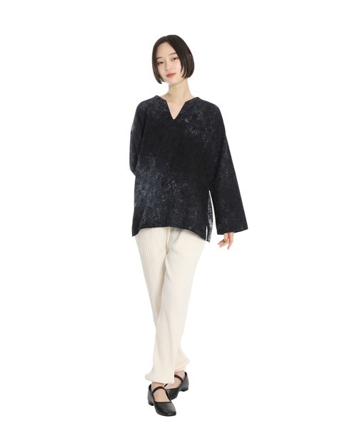 BALLAST ARK（バラストアーク）の「BALLAST ARK / バラストアーク：UNEVEN DYEING FLOWER JACQUARD SHIRT：BA11-SH01[AST]（シャツ/ブラウス・メンズ・ネイビー/オレンジ・M/L）」の16枚目の写真