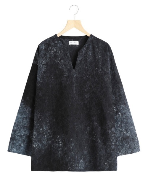 BALLAST ARK（バラストアーク）の「BALLAST ARK / バラストアーク：UNEVEN DYEING FLOWER JACQUARD SHIRT：BA11-SH01[AST]（シャツ/ブラウス・メンズ・ネイビー/オレンジ・M/L）」の3枚目の写真
