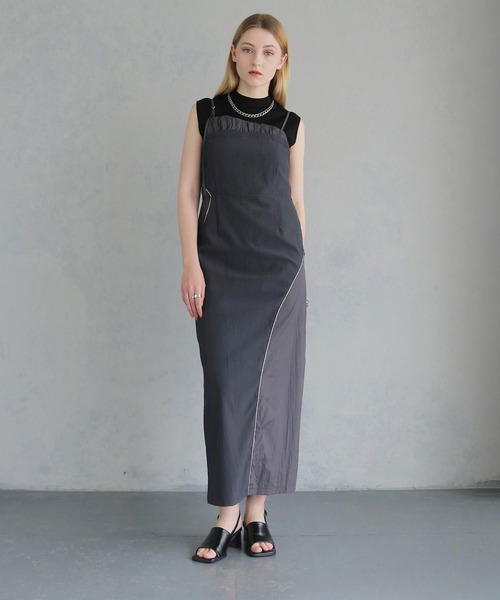 &g'aime（アンジェム）の「【&g'aime】カーブシームドレス　Curved Seam Dress（ワンピース・レディース・チャコールグレー/ブラック・FREE）」の16枚目の写真