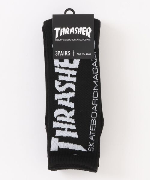 THRASHER(スラッシャー)の「【THRASHER】スラッシャー MAG LOGO SOCKS 3PACK SOCKS 靴下 ソックス 3足セット TH-SX206(TH-SX223)(ソックス/靴下・メンズ・ブラック/マルチ/ホワイト・FREE)」の9枚目の写真