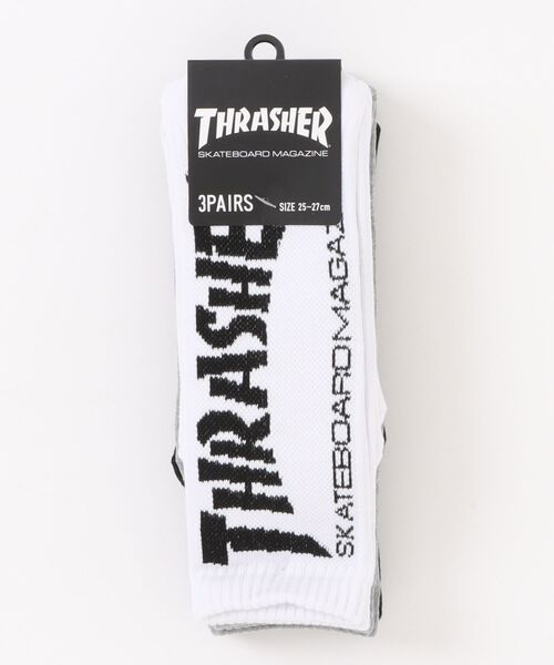 THRASHER(スラッシャー)の「【THRASHER】スラッシャー MAG LOGO SOCKS 3PACK SOCKS 靴下 ソックス 3足セット TH-SX206(TH-SX223)(ソックス/靴下・メンズ・ブラック/マルチ/ホワイト・FREE)」の10枚目の写真