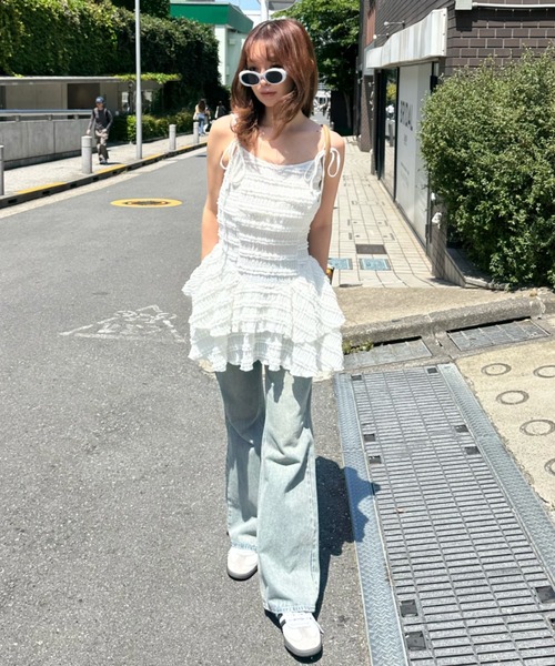 RAY CASSIN(レイカズン)の「カットキャミミニワンピース(ワンピース・レディース・ブラック系その他2/ホワイト系その他/ホワイト系その他2/グレー系その他・FREE)」の1枚目の写真