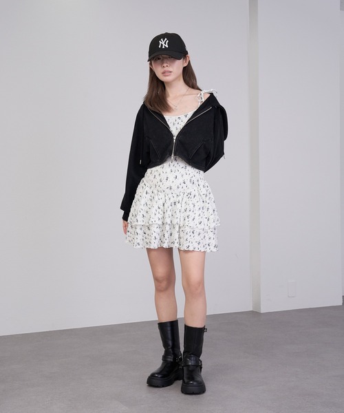 RAY CASSIN(レイカズン)の「カットキャミミニワンピース(ワンピース・レディース・ブラック系その他2/ホワイト系その他/ホワイト系その他2/グレー系その他・FREE)」の8枚目の写真