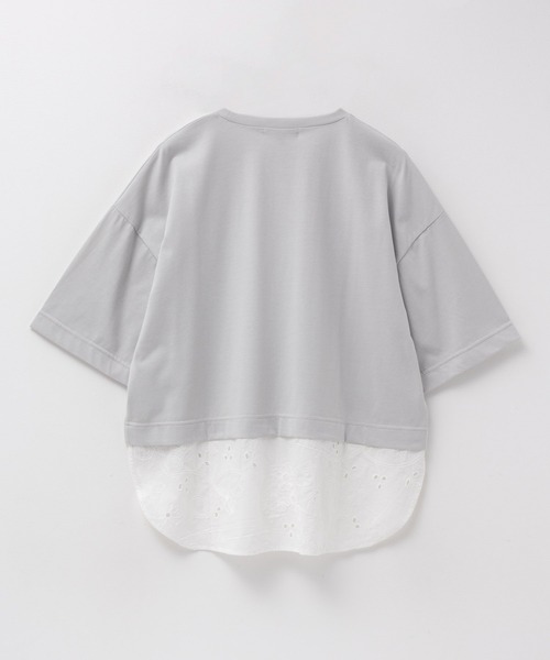 HusHusH(ハッシュアッシュ)の「HusHusH 布帛レース切替Tシャツ(Tシャツ/カットソー・レディース・グレイッシュベージュ/ブラック/ホワイト・M/L)」の17枚目の写真