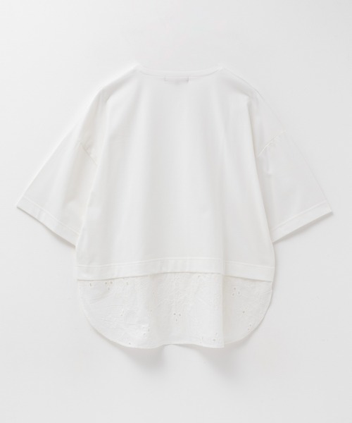 HusHusH(ハッシュアッシュ)の「HusHusH 布帛レース切替Tシャツ(Tシャツ/カットソー・レディース・グレイッシュベージュ/ブラック/ホワイト・M/L)」の15枚目の写真