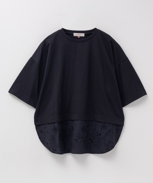 HusHusH(ハッシュアッシュ)の「HusHusH 布帛レース切替Tシャツ(Tシャツ/カットソー・レディース・グレイッシュベージュ/ブラック/ホワイト・M/L)」の18枚目の写真
