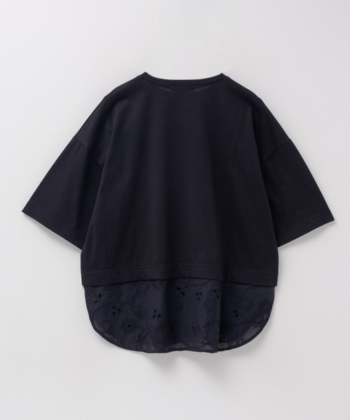 HusHusH(ハッシュアッシュ)の「HusHusH 布帛レース切替Tシャツ(Tシャツ/カットソー・レディース・グレイッシュベージュ/ブラック/ホワイト・M/L)」の19枚目の写真