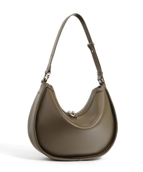 NiiNa（ニーナ）の「【 NiiNa / ニーナ 】高品質牛革  ワンハンドル ハーフムーン レザーバッグ（ショルダーバッグ・レディース・ベージュ/ブラウン/ブラック/グレイッシュベージュ/レッド・FREE）」の14枚目の写真