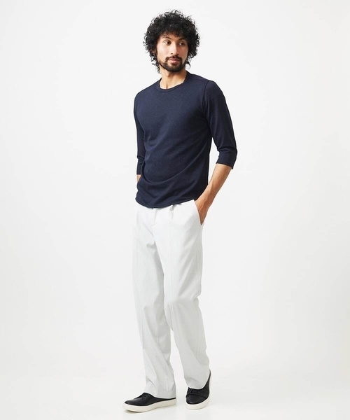 MICHEL KLEIN HOMME (ミッシェルクランオム)の「《日本製》七分袖カットソー(Tシャツ/カットソー・メンズ・ライトグレー/ネイビー・MEDIUM/LARGE/X-LARGE)」の5枚目の写真