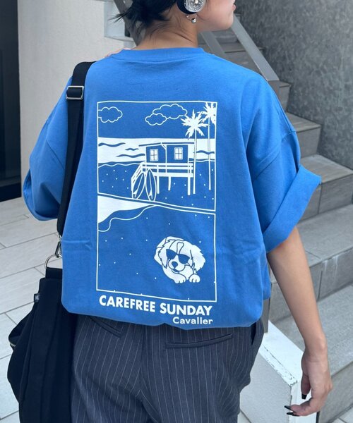 CIAOPANIC TYPY(チャオパニックティピー)の「【DOGS】ユニセックスアニマル刺繍ロゴ半袖TEE(Tシャツ/カットソー・レディース・ホワイト/ライトグレー/ネイビー/チャコールグレー・MEDIUM/LARGE)」の4枚目の写真