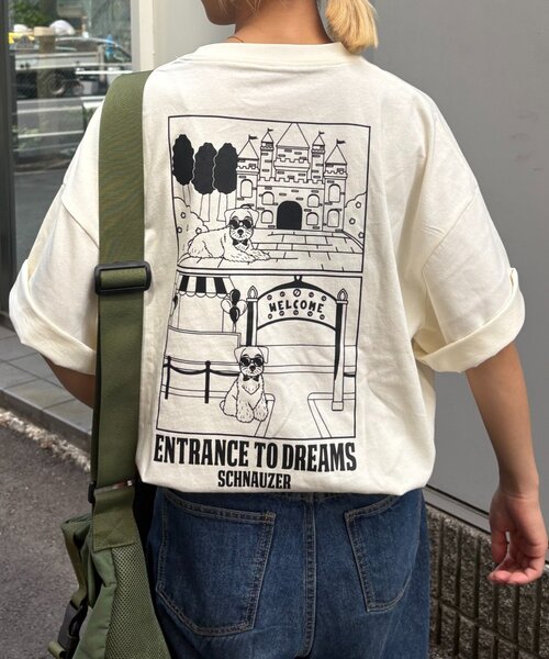 CIAOPANIC TYPY(チャオパニックティピー)の「【DOGS】ユニセックスアニマル刺繍ロゴ半袖TEE(Tシャツ/カットソー・レディース・ホワイト/ライトグレー/ネイビー/チャコールグレー/グレー/イエロー/グレー系その他/ホワイト系その他/アイボリー・MEDIUM/LARGE)」の2枚目の写真