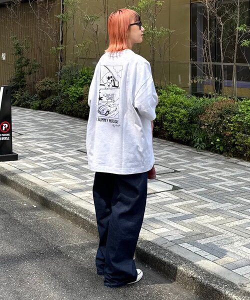 DOGS】ユニセックスアニマル刺繍ロゴ半袖TEE（Tシャツ/カットソー