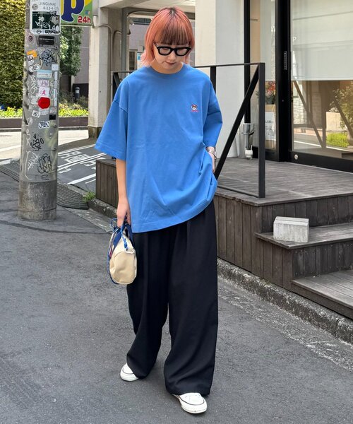 CIAOPANIC TYPY(チャオパニックティピー)の「【DOGS】ユニセックスアニマル刺繍ロゴ半袖TEE(Tシャツ/カットソー・レディース・ホワイト/ライトグレー/ネイビー/チャコールグレー・MEDIUM/LARGE)」の7枚目の写真