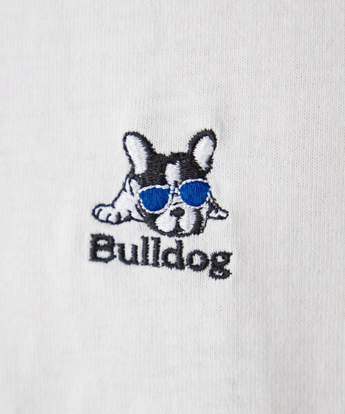 セール】【DOGS】ユニセックスアニマル刺繍ロゴ半袖TEE（Tシャツ