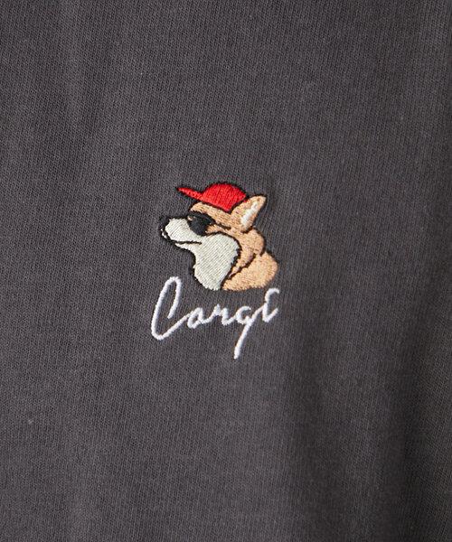 CIAOPANIC TYPY(チャオパニックティピー)の「【DOGS】ユニセックスアニマル刺繍ロゴ半袖TEE(Tシャツ/カットソー・レディース・ホワイト/ライトグレー/ネイビー/チャコールグレー・MEDIUM/LARGE)」の12枚目の写真