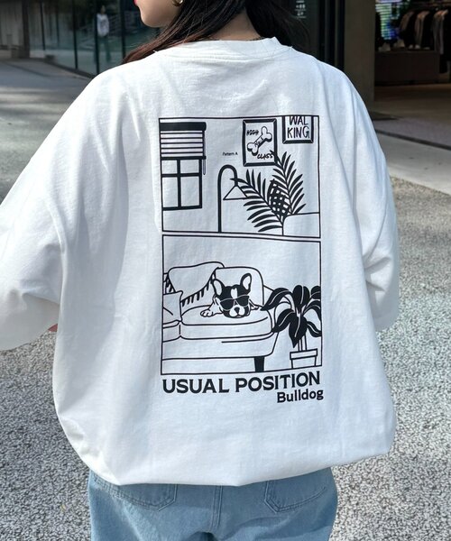 セール】【DOGS】ユニセックスアニマル刺繍ロゴ半袖TEE（Tシャツ