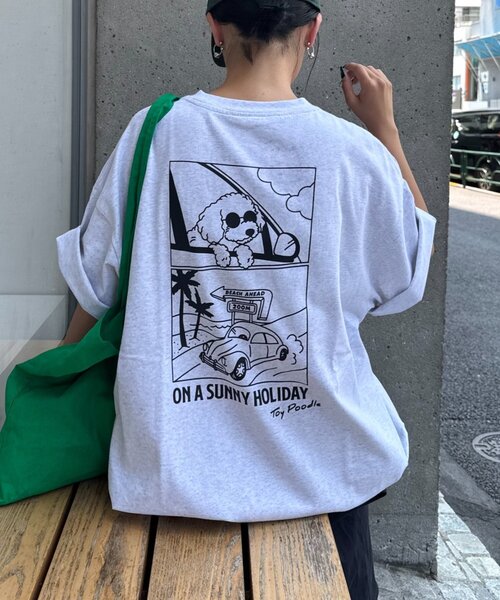 CIAOPANIC TYPY(チャオパニックティピー)の「【DOGS】ユニセックスアニマル刺繍ロゴ半袖TEE(Tシャツ/カットソー・レディース・ホワイト/ライトグレー/ネイビー/チャコールグレー・MEDIUM/LARGE)」の19枚目の写真