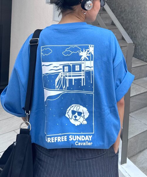 セール】【DOGS】ユニセックスアニマル刺繍ロゴ半袖TEE（Tシャツ