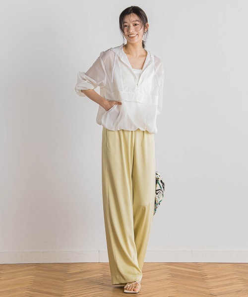 Droite lautreamont（ドロワットロートレアモン）の「ECOエアーナイロンアノラックパーカー≪洗濯機で洗える≫（ブルゾン・レディース・ネイビー/オフホワイト・M）」の4枚目の写真