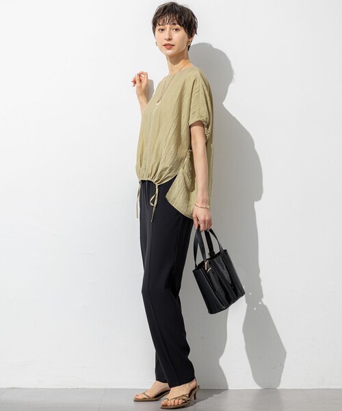 23区 L(ニジュウサンクオオキイサイズ)の「【SLOW/一部店舗限定】ナチュラルピケワッシャー ブラウス(シャツ/ブラウス・レディース・アイボリー系/ダルブルー系/モスグリーン系・46/44)」の6枚目の写真