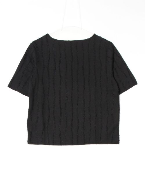 LOWRYS FARM（ローリーズファーム）の「ジャガードフリンジ５Ｓ　 495079（Tシャツ/カットソー・レディース・ブラック/ホワイト/ブルー・FREE）」の4枚目の写真