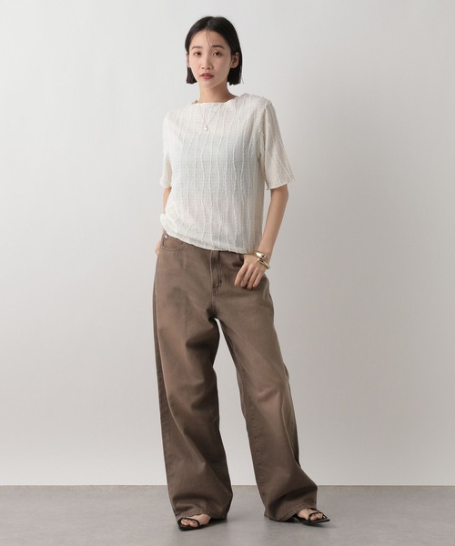 LOWRYS FARM（ローリーズファーム）の「ジャガードフリンジ５Ｓ　 495079（Tシャツ/カットソー・レディース・ブラック/ホワイト/ブルー・FREE）」の18枚目の写真