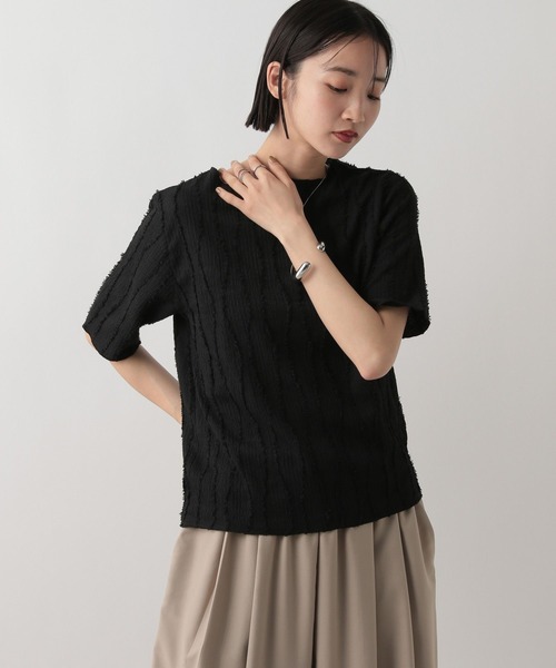 LOWRYS FARM（ローリーズファーム）の「ジャガードフリンジ５Ｓ　 495079（Tシャツ/カットソー・レディース・ブラック/ホワイト/ブルー・FREE）」の11枚目の写真