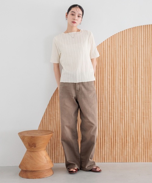 LOWRYS FARM（ローリーズファーム）の「ジャガードフリンジ５Ｓ　 495079（Tシャツ/カットソー・レディース・ブラック/ホワイト/ブルー・FREE）」の19枚目の写真