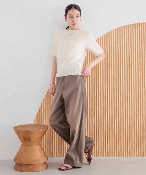 LOWRYS FARM（ローリーズファーム）の「ジャガードフリンジ５Ｓ　 495079（Tシャツ/カットソー・レディース・ブラック/ホワイト/ブルー・FREE）」の20枚目の写真