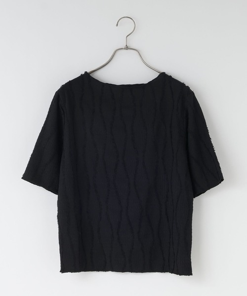 LOWRYS FARM（ローリーズファーム）の「ジャガードフリンジ５Ｓ　 495079（Tシャツ/カットソー・レディース・ブラック/ホワイト/ブルー/ブルー系その他4・FREE）」の8枚目の写真