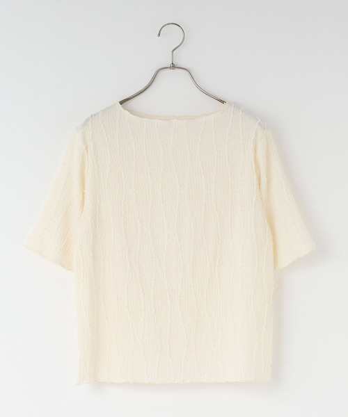 LOWRYS FARM（ローリーズファーム）の「ジャガードフリンジ５Ｓ　 495079（Tシャツ/カットソー・レディース・ブラック/ホワイト/ブルー/ブルー系その他4・FREE）」の18枚目の写真