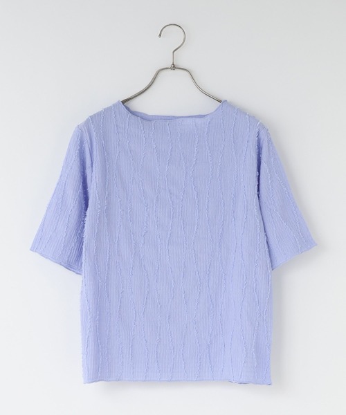 LOWRYS FARM（ローリーズファーム）の「ジャガードフリンジ５Ｓ　 495079（Tシャツ/カットソー・レディース・ブラック/ホワイト/ブルー/ブルー系その他4・FREE）」の19枚目の写真
