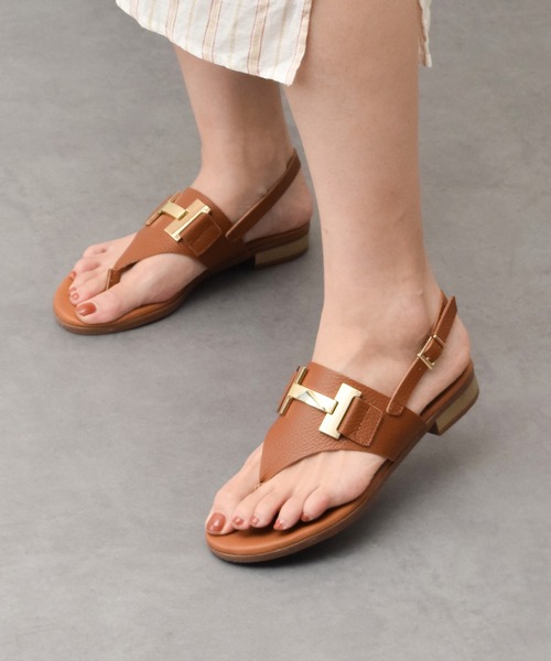 inter-chaussures（インターショシュール）の「【Oh my Sandals】ラウンドトウオーナメントトングサンダル(E52202)（サンダル・レディース・ブラック/ブラウン/ホワイト/シルバー・39/38/36/35/37）」の4枚目の写真