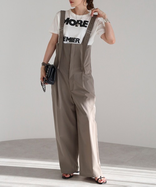 Bonjour Sagan（ボンジュールサガン）の「【撥水・接触冷感・UVカット】ハイウエストサロペット（サロペット/オーバーオール・レディース・ブラック/ブラウン系その他/チャコールグレー・FREE）」の12枚目の写真