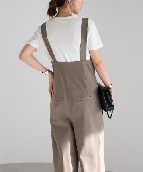 Bonjour Sagan（ボンジュールサガン）の「【撥水・接触冷感・UVカット】ハイウエストサロペット（サロペット/オーバーオール・レディース・ブラック/ブラウン系その他/チャコールグレー・FREE）」の17枚目の写真