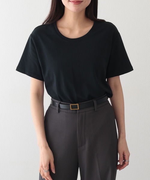 Lace Ladies(レースレディース)の「クルーネック ベーシック 半袖 Tシャツ カットソー(Tシャツ/カットソー・レディース・ベージュ/グリーン/グレー/アイボリー/ブラック・FREE)」の1枚目の写真