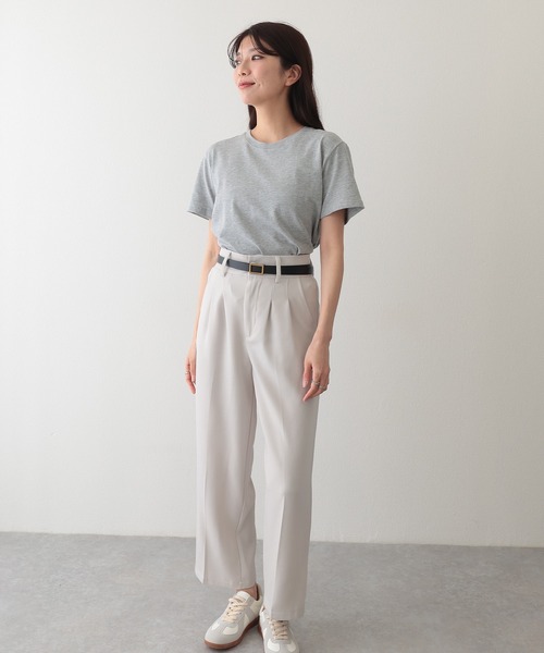 Lace Ladies(レースレディース)の「クルーネック ベーシック 半袖 Tシャツ カットソー(Tシャツ/カットソー・レディース・ベージュ/グリーン/グレー/アイボリー/ブラック・FREE)」の22枚目の写真