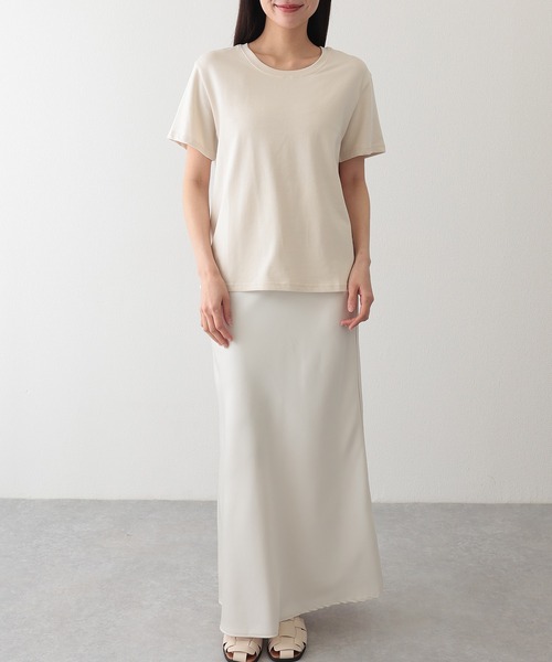 Lace Ladies(レースレディース)の「クルーネック ベーシック 半袖 Tシャツ カットソー(Tシャツ/カットソー・レディース・ベージュ/グリーン/グレー/アイボリー/ブラック・FREE)」の17枚目の写真