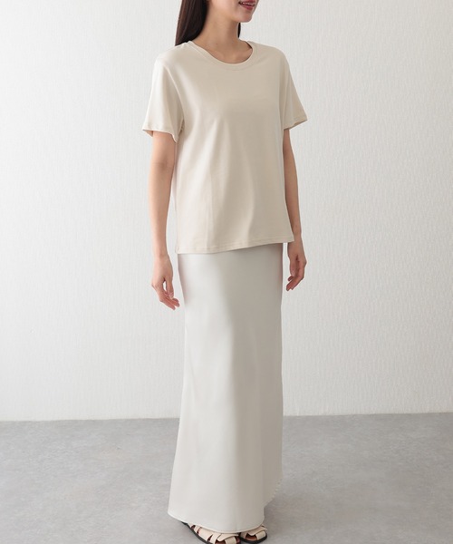 Lace Ladies(レースレディース)の「クルーネック ベーシック 半袖 Tシャツ カットソー(Tシャツ/カットソー・レディース・ベージュ/グリーン/グレー/アイボリー/ブラック・FREE)」の19枚目の写真