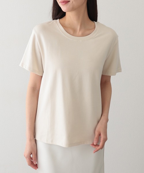 Lace Ladies(レースレディース)の「クルーネック ベーシック 半袖 Tシャツ カットソー(Tシャツ/カットソー・レディース・ベージュ/グリーン/グレー/アイボリー/ブラック・FREE)」の21枚目の写真