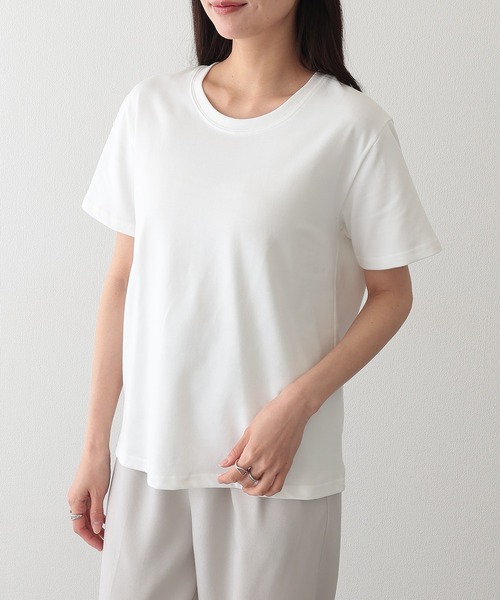 Lace Ladies(レースレディース)の「クルーネック ベーシック 半袖 Tシャツ カットソー(Tシャツ/カットソー・レディース・ベージュ/グリーン/グレー/アイボリー/ブラック・FREE)」の14枚目の写真