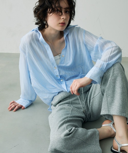 アパルトモン リジエール 25SS ストライプシアーシャツ / ブラウス アパルトモン リジエール 25SS ストライプシアーシャツ / ブラウス