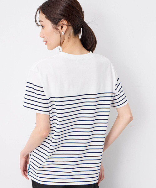【洗える】パネルボーダー Tシャツ 洗える】パネルボーダー Tシャツ / J.PRESS LADIES L