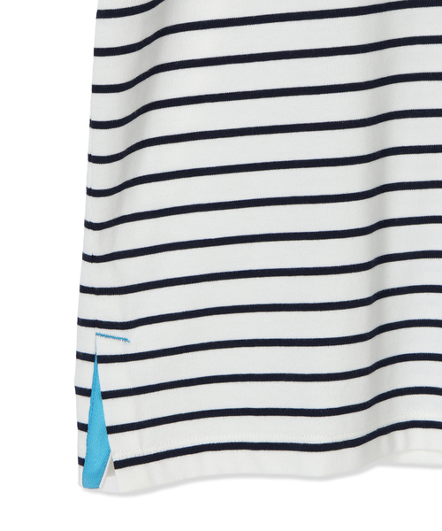Petit Honfleur(プチオンフルール)の「【接触冷感・UVカット】オーガニックコットンパネルボーダーTシャツ(Tシャツ/カットソー・レディース・ピンク/ホワイト/ネイビー・L/M)」の7枚目の写真