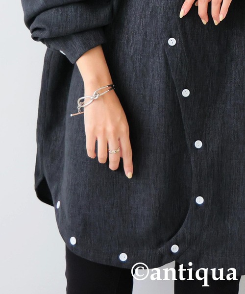 antiqua(アンティカ)の「鳳凰刺繍変形シャツ(シャツ/ブラウス・レディース・ブラック系その他/ホワイト・ONESIZE)」の7枚目の写真