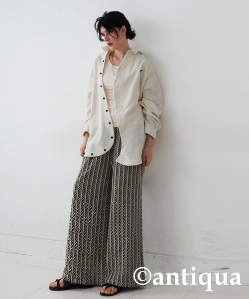 antiqua(アンティカ)の「鳳凰刺繍変形シャツ(シャツ/ブラウス・レディース・ブラック系その他/ホワイト・ONESIZE)」の21枚目の写真
