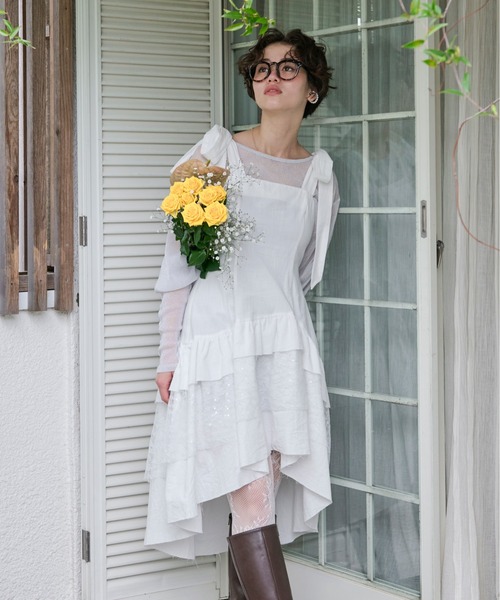 セール】ribbon tiered cami onepiece / リボンティアードキャミ