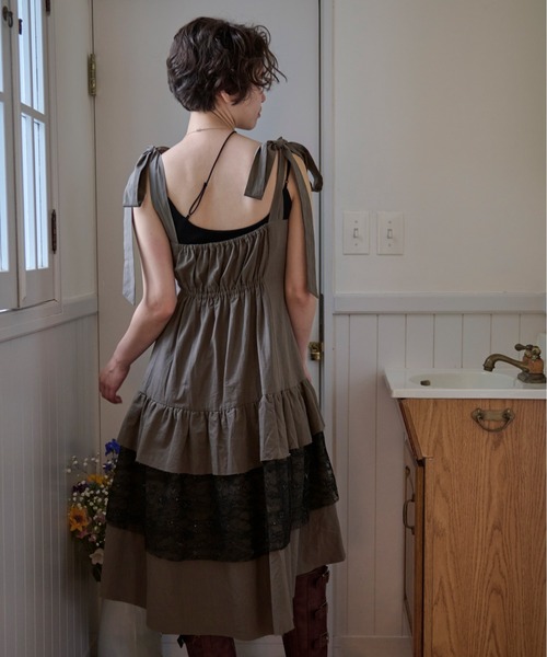 セール】ribbon tiered cami onepiece / リボンティアードキャミ