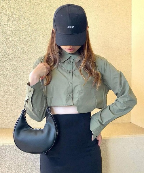 ROOPTOKYO（ループトウキョウ）の「Short Pocket Shirt / ショート丈シャツ クロップド丈（シャツ/ブラウス・レディース・ベージュ/オリーブ/ピンク/ライトパープル/ライトブルー/ホワイト・L/M/S）」の3枚目の写真